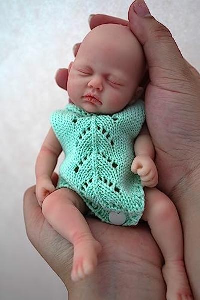 Muñeca bebé renacida MYREBABY de 7 pulgadas, muñeca de silicona Jaden Mini, muñecas realistas para recién nacidos, cuerpo completo de silicona, alivio del estrés.