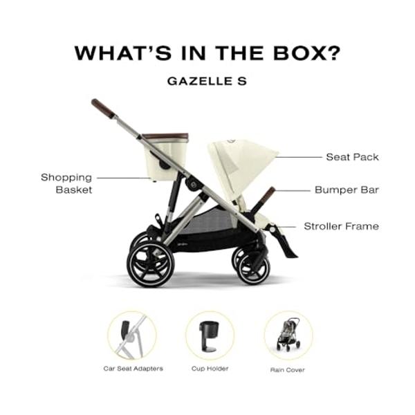 Cybex Gazelle S - Cochecito todo en uno para bebés y niños pequeños con más de 20 configuraciones modulares, reclinación ergonómica casi plana, cesta para la compra y plegado compa.