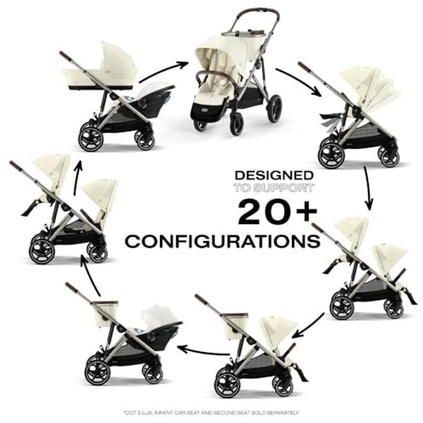Cybex Gazelle S - Cochecito todo en uno para bebés y niños pequeños con más de 20 configuraciones modulares, reclinación ergonómica casi plana, cesta para la compra y plegado compa.