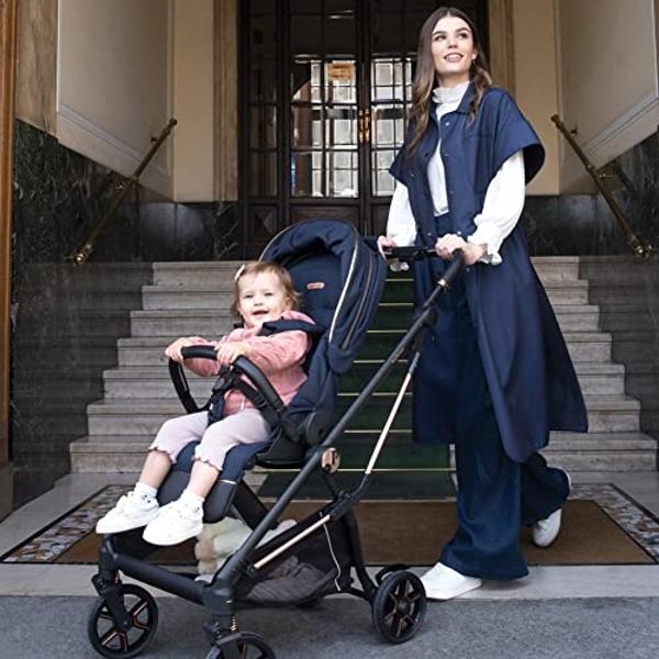 Cochecito para correr BOB Gear Wayfinder con suspensión doble independiente, neumáticos de aire y capacidad de peso de 34 kg, Nightfall.