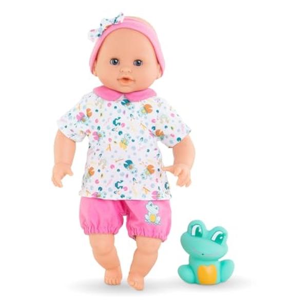 Muñeca bebé Corolle Bébé Bath Oceane de 30 cm con rana de goma, apta para jugar en el agua, bañera o piscina, cuerpo suave con aroma a vainilla, para niñas a partir de los 18 meses.