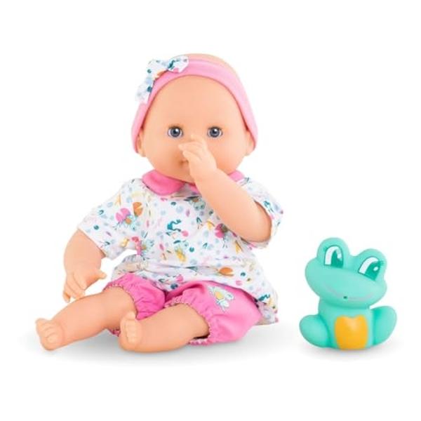 Muñeca bebé Corolle Bébé Bath Oceane de 30 cm con rana de goma, apta para jugar en el agua, bañera o piscina, cuerpo suave con aroma a vainilla, para niñas a partir de los 18 meses.