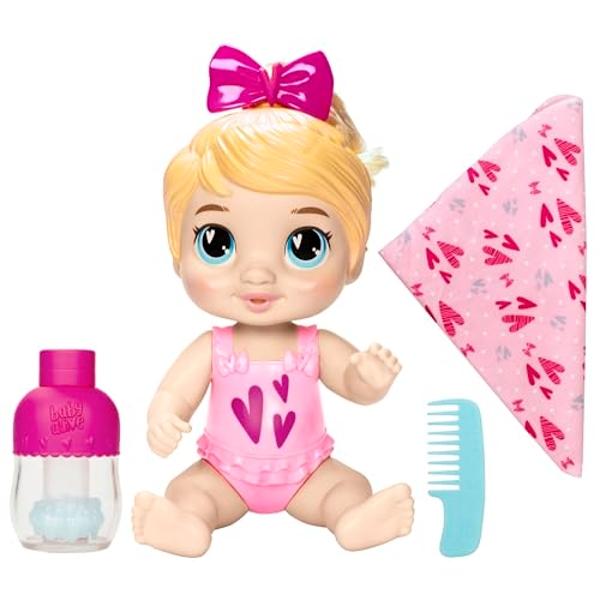 Baby Alive Shampoo Snuggle Harper Hugs - Muñeca de agua de 28 cm con cabello rubio, juguetes para niñas y niños de 3 años en adelante.