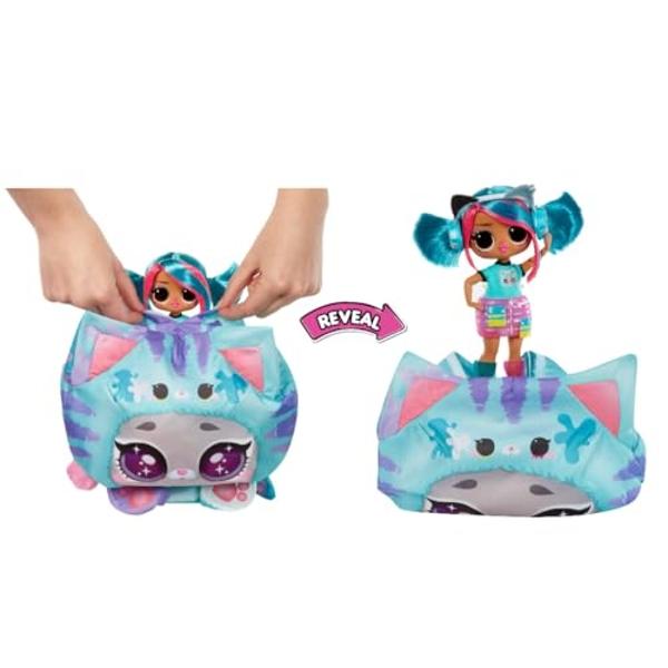 Disfraz sorpresa para preadolescentes de LOL Surprise, muñeca de moda emo Emma con disfraz inflable de gatita verde azulado y múltiples sorpresas, incluyendo fabulosos conjuntos y .