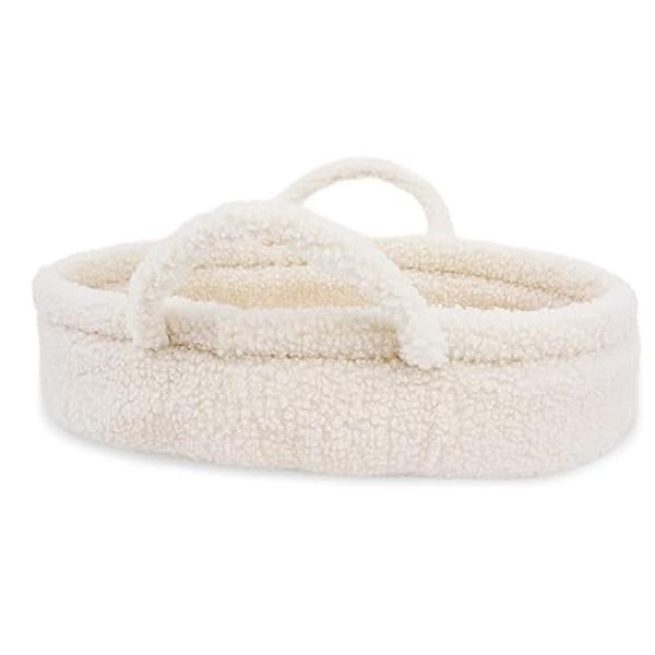 Cuna para muñecas June Garden Cozy Dream - Portabebés portátil - Apta para muñecas American Girl y ositos de peluche de hasta 35 cm - Blanco crema.