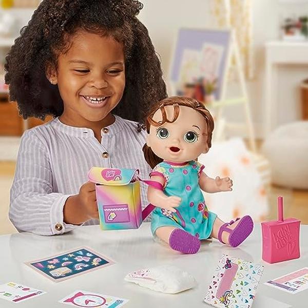 Baby Alive - Muñeca "Hora de la Escuela", 30 cm, juguetes para la vuelta al cole para niñas y niños, cabello castaño, regalos preescolares para niños a partir de 3 años (Exclusivo .