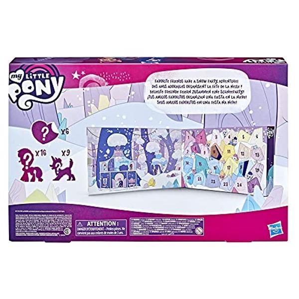 Calendario de Adviento de My Little Pony: Una Nueva Generación: Fiesta en la Nieve, juguete para niños - 25 piezas sorpresa, incluyendo 16 figuras de poni (Exclusivo de Amazon).