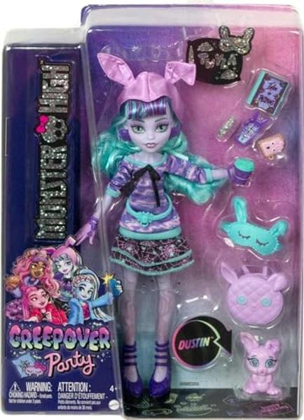Muñeca Catty Noir de Monster High, mujer gata con amuleto de gato y accesorios como mochila, libro de música, micrófono y más..