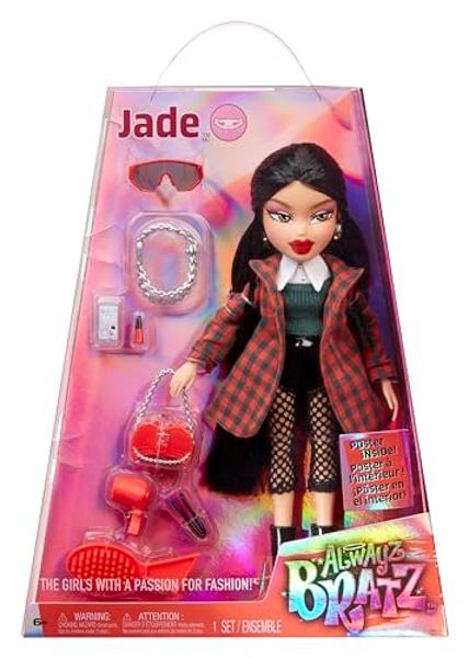 Muñeca de moda Bratz Alwayz Jade con 14 accesorios y póster.