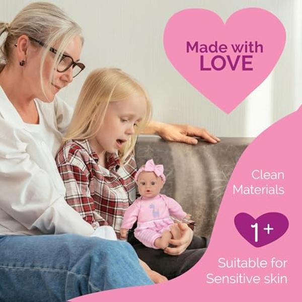 Adora Sweet Baby - Muñeca bebé suave y tierna de 28 cm, características realistas, aroma delicado, lavable a máquina, ligera y fácil de sostener | Adorable compañera de juegos (niñ.