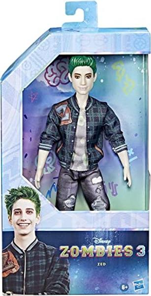 Muñeca de moda Disney Princess Zombies 3 Zed - Muñeca zombi de 30 cm con pelo verde, atuendo, zapatos y accesorio. Juguete para niños a partir de 6 años..