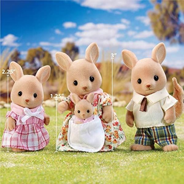 Calico Critters, Familia Hopper Kangaroo, Muñecas, Figuras para casas de muñecas, Juguetes coleccionables.