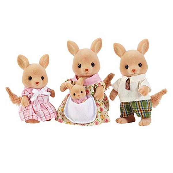 Calico Critters, Familia Hopper Kangaroo, Muñecas, Figuras para casas de muñecas, Juguetes coleccionables.