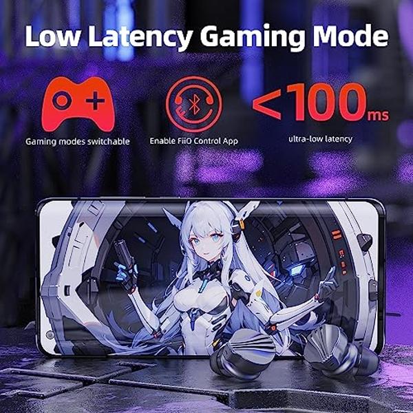 FiiO/JadeAudio JD1 - Auriculares intraaurales estéreo de alto rendimiento con controlador dinámico, graves HiFi, monitorización de oído, deportivos, para juegos y micrófono (negros.