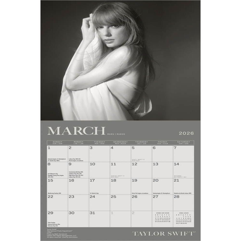 Calendario: Taylor Swift 2026 Mini 7X7