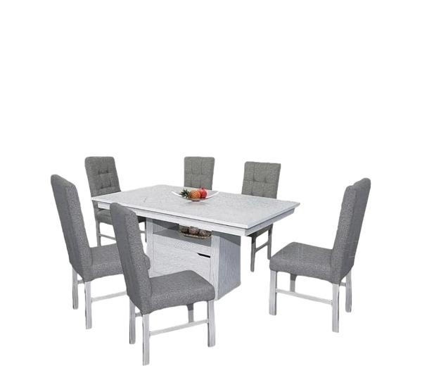 Antecomedor Belgica 6 Sillas Gris - Kessa.