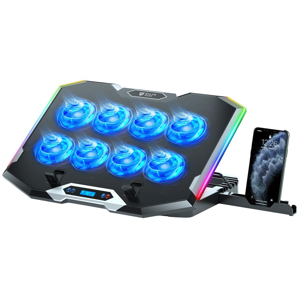 Base Enfriadora BALAM RUSH EOLOX FROST PRO EF760 Laptop 17 pulgadas Altura Ajustable 8 Fan 2xUSB LED
