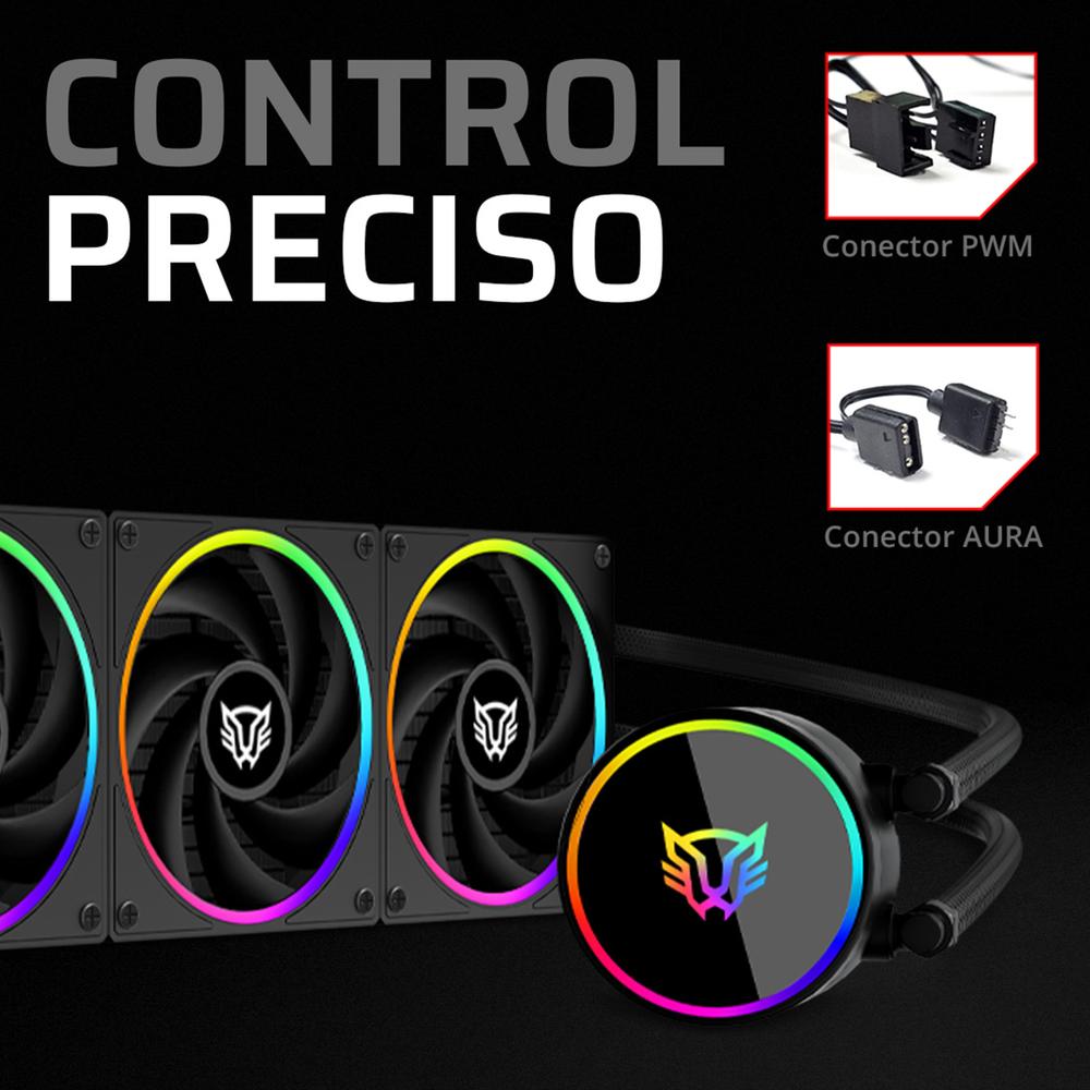 Enfriamiento Liquido BALAM RUSH HYDROX PRO V2 HX24 240mm ARGB 4 Pines 2200 RPM TDP 250w LGA1700 AM5 Negro BR-941884