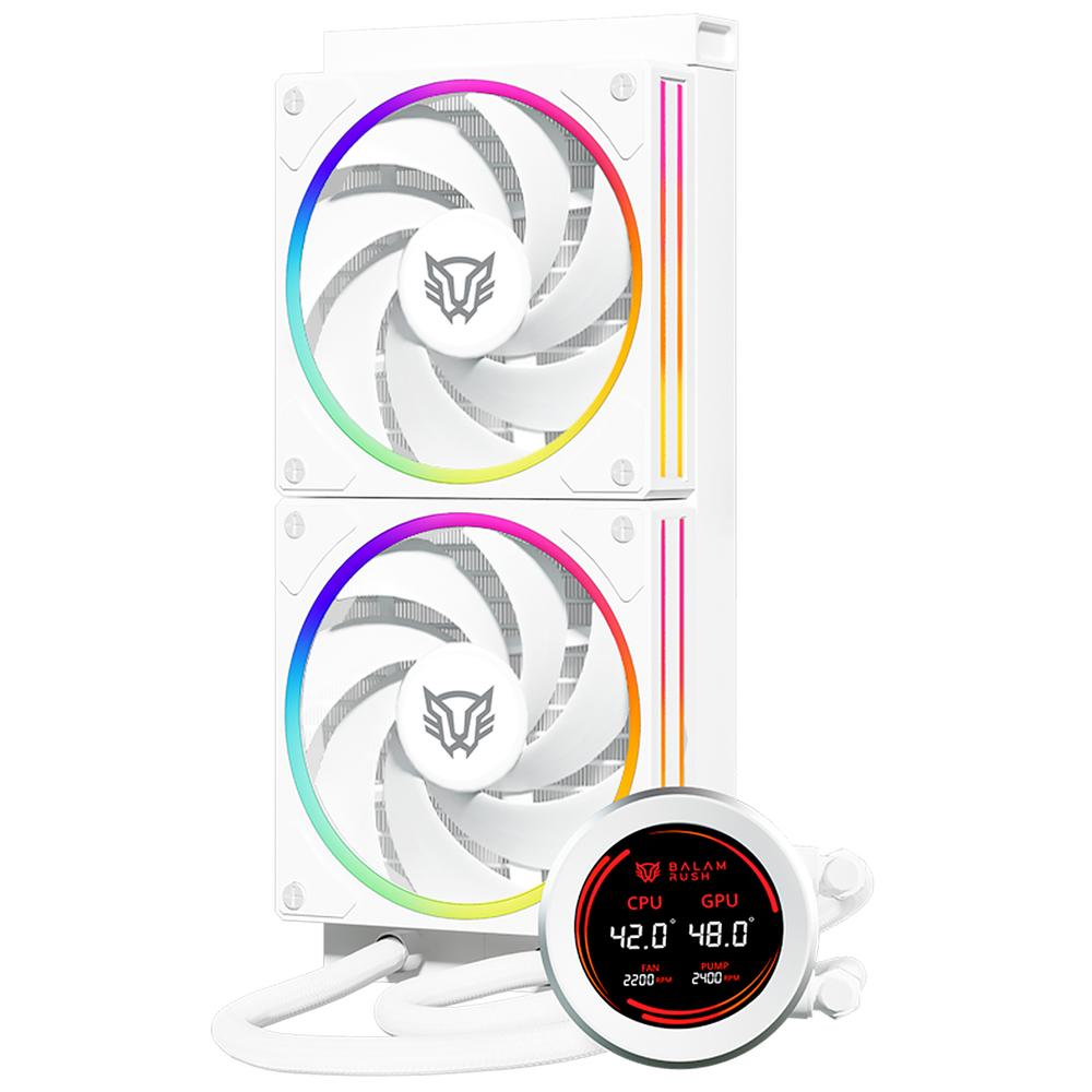 Enfriamiento Liquido BALAM RUSH HYDROX EXPERT HYX24 240mm ARGB 4 Pines 2200 RPM TDP 250w LGA1700 AM5 Display Blanco BR-941853