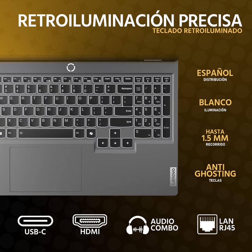 Laptop Gamer LENOVO LOQ 15 NVIDIA GeForce RTX 3050 AMD Ryzen 5 7235HS 16GB RAM 512GB SSD 15.6" Windows 11 Home Teclado en Español + Mouse