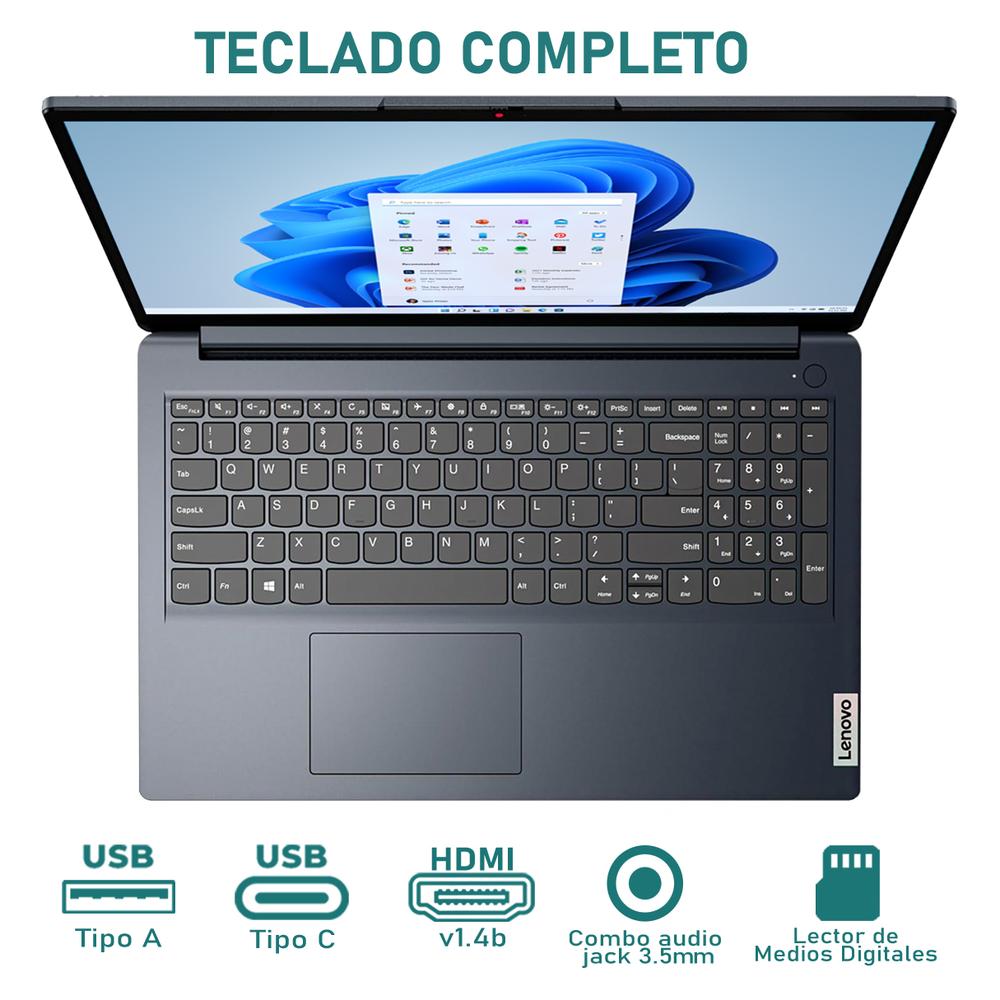 Laptop LENOVO IdeaPad 1 AMD Ryzen 7 5700U 24GB RAM 512GB SSD 15.6" Touchscreen Windows 11 Home Teclado en Español