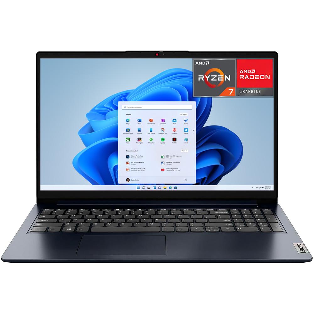 Laptop LENOVO IdeaPad 1 AMD Ryzen 7 5700U 24GB RAM 512GB SSD 15.6" Touchscreen Windows 11 Home Teclado en Español