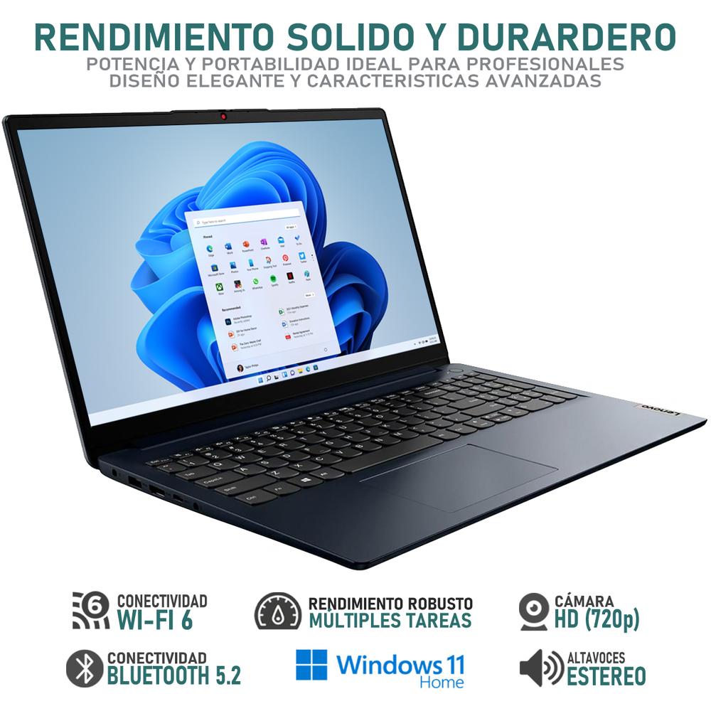 Laptop LENOVO IdeaPad 1 AMD Ryzen 7 5700U 24GB RAM 512GB SSD 15.6" Touchscreen Windows 11 Home Teclado en Español