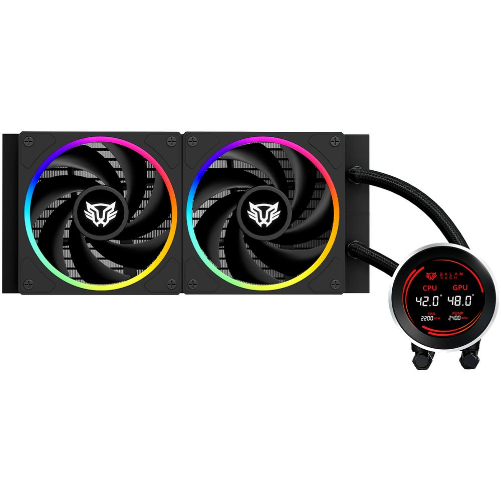 Enfriamiento Liquido BALAM RUSH HYDROX EXPERT HYX24 240mm ARGB 4 Pines 2200 RPM TDP 250w LGA1700 AM5 Display Negro BR-941846