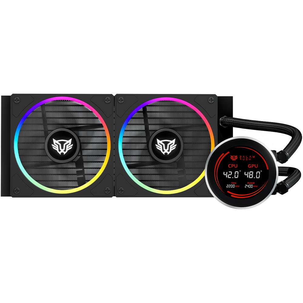 Enfriamiento Liquido BALAM RUSH HYDROX EXPERT HYX24 240mm ARGB 4 Pines 2200 RPM TDP 250w LGA1700 AM5 Display Negro BR-941846