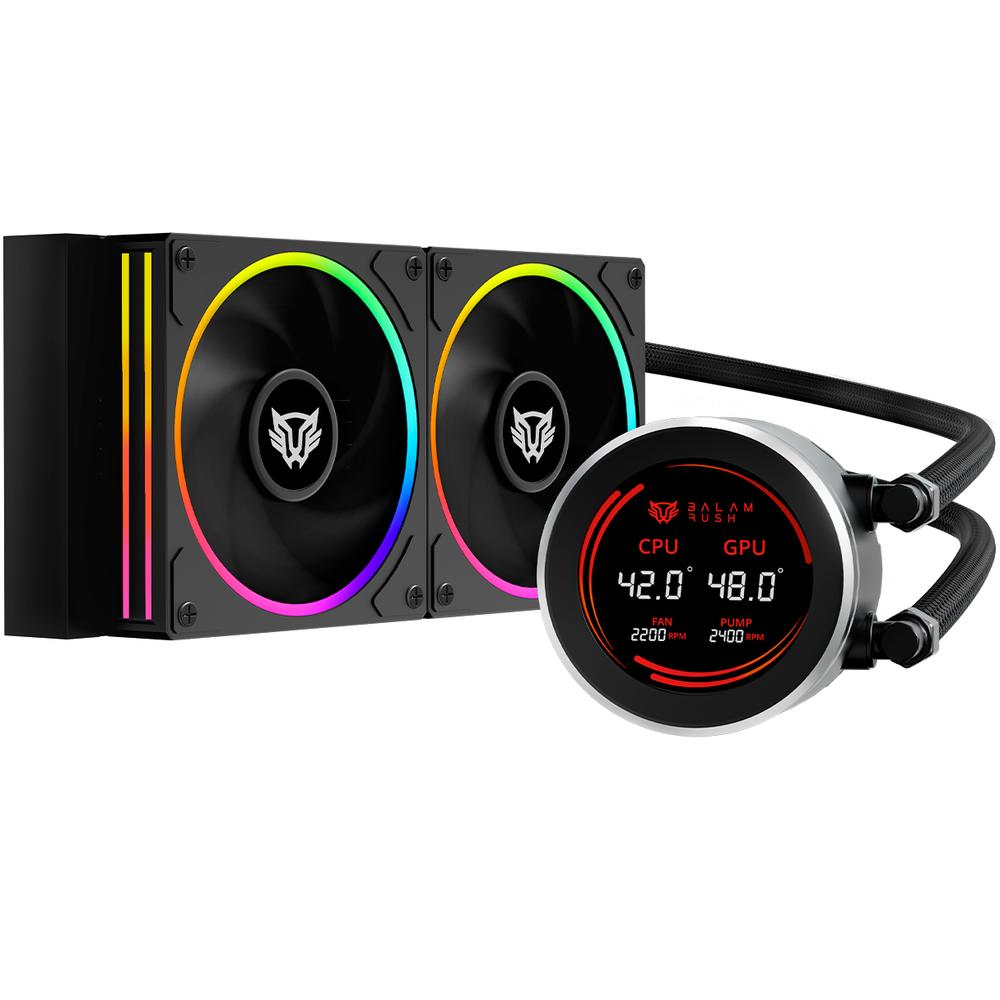 Enfriamiento Liquido BALAM RUSH HYDROX EXPERT HYX24 240mm ARGB 4 Pines 2200 RPM TDP 250w LGA1700 AM5 Display Negro BR-941846