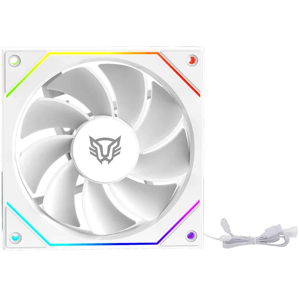 Ventilador Gamer BALAM RUSH EOLOX LINK EXL95 120mm ARGB Diseño Cuadrado PWM 4 Pin 1800RPM Blanco BR-942355
