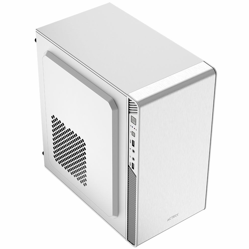 Gabinete ACTECK PERFORMANCE II Mircro ATX Mini Torre Fuente 500w Panel Metalico USB Blanco AC-940047