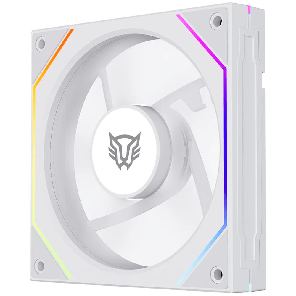 Ventilador Gamer BALAM RUSH EOLOX LINK EXL95 120mm ARGB Diseño Cuadrado PWM 4 Pin 1800RPM Blanco BR-942355