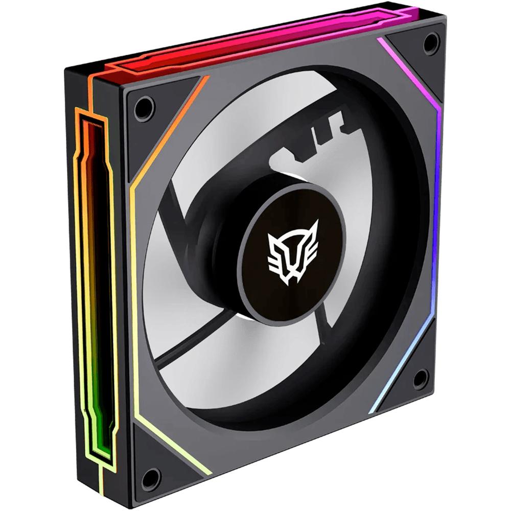 Ventilador Gamer BALAM RUSH EOLOX LINK EXL95R 120mm ARGB Aspas Inversas Diseño Cuadrado PWM 4 Pin 1800RPM Negro BR-942362