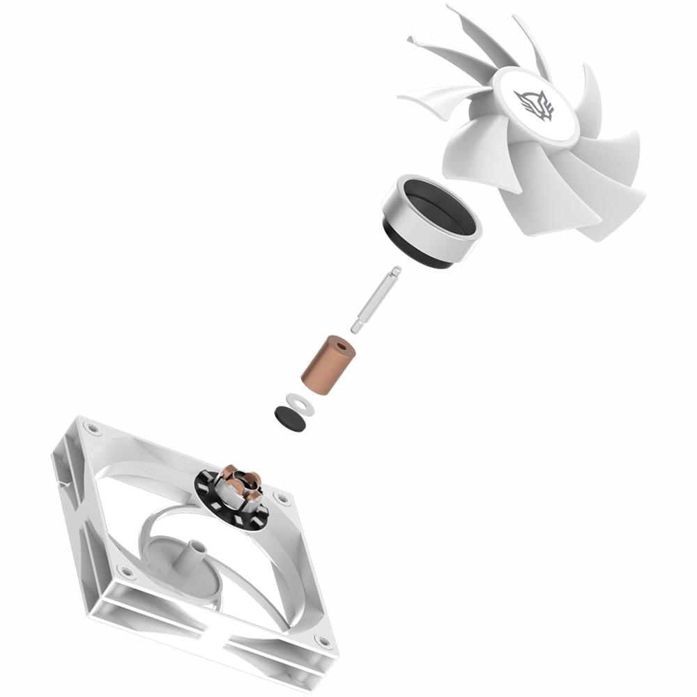 Ventilador Gamer BALAM RUSH EOLOX GLAZIAR EXG77 120mm Aspas Aerodinámicas PWM 4 pin 2000RPM Blanco BR-942171