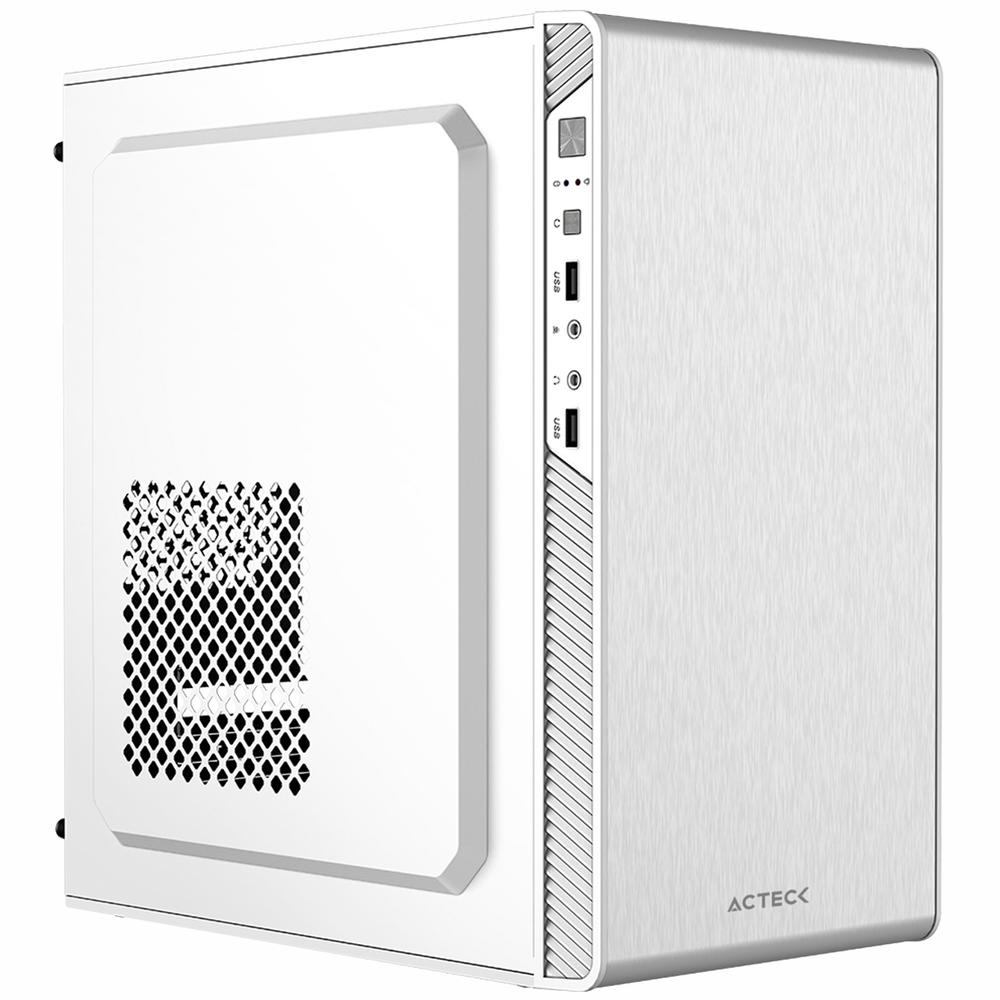 Gabinete ACTECK PERFORMANCE II Mircro ATX Mini Torre Fuente 500w Panel Metalico USB Blanco AC-940047