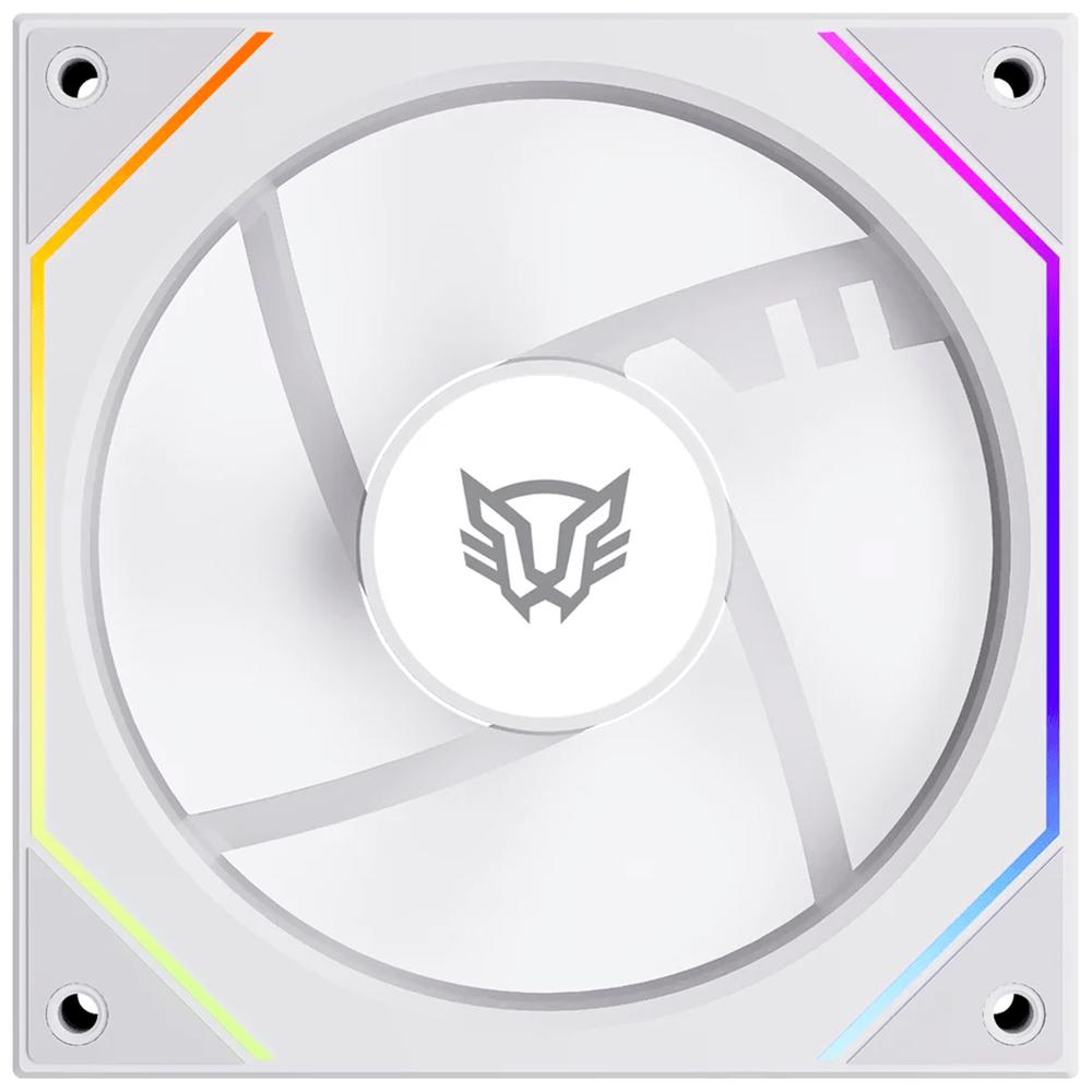 Ventilador Gamer BALAM RUSH EOLOX LINK EXL95R 120mm ARGB Aspas Inversas Diseño Cuadrado PWM 4 Pin 1800RPM Blanco BR-942379