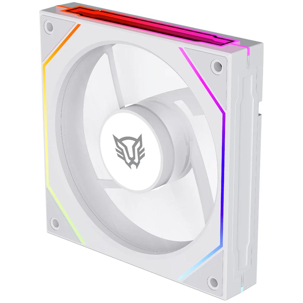 Ventilador Gamer BALAM RUSH EOLOX LINK EXL95R 120mm ARGB Aspas Inversas Diseño Cuadrado PWM 4 Pin 1800RPM Blanco BR-942379