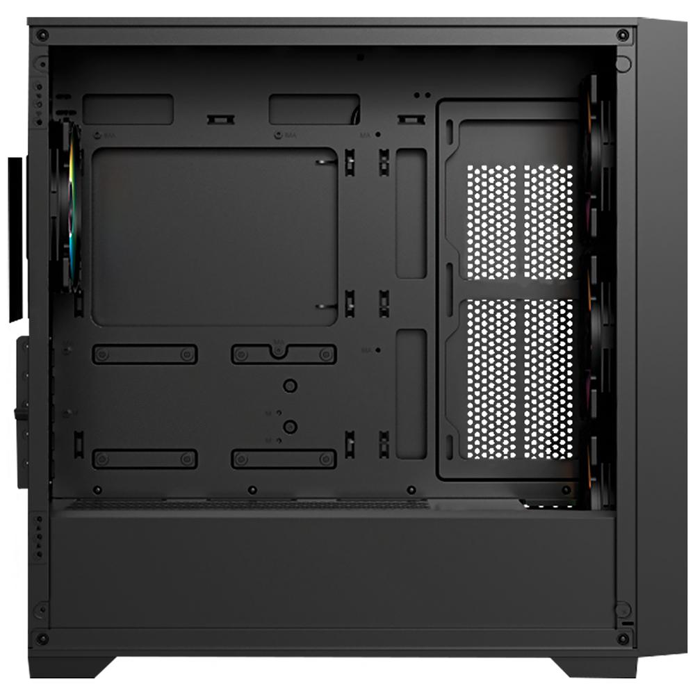Gabinete Gamer BALAM RUSH CARBONO TWIN MATE 8000 M-ATX Mini Torre 4 Fan ARGB Cristal Templado Frente Intercambiable USB-C Negro BR-938778