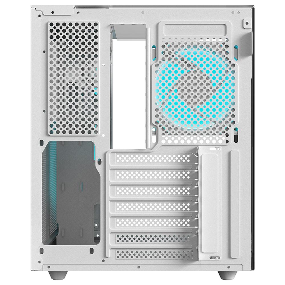 Gabinete Gamer BALAM RUSH TANK MAJESTIC 6600 ATX Media Torre 3 Fan Panel Cristal Templado USB-C ARGB Blanco BR-941532
