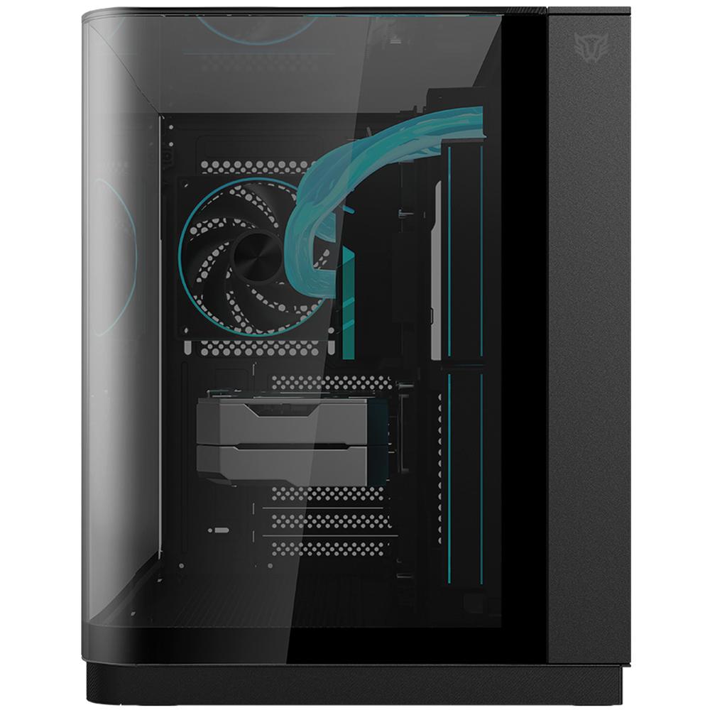 Gabinete Gamer BALAM RUSH TANK EXPERT CURVE 6800 ATX Media Torre 3 Fan Panel Curvo Cristal Templado USB-C ARGB Negro BR-941570