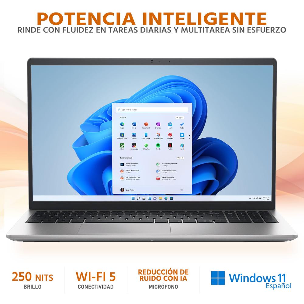 Laptop DELL 15 AMD Ryzen 5 7520U 8GB RAM 512GB SSD 15.6" Windows 11 Home Teclado en Español