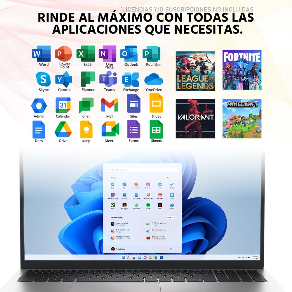 Laptop DELL 15 AMD Ryzen 5 7520U 8GB RAM 512GB SSD 15.6" Windows 11 Home Teclado en Español