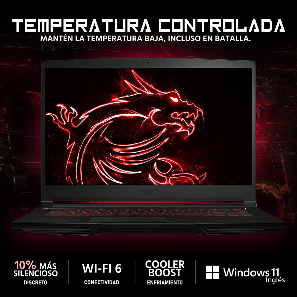 Laptop Gamer MSI Thin GF63 NVIDIA GeForce RTX 2050 Intel Core i5 12450H 8GB RAM 1TB SSD 15.6" Windows 11 Home Teclado en Ingles
