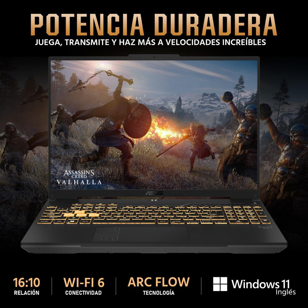 Laptop Gamer ASUS TUF Gaming F16 NVIDIA GeForce RTX 3050 Intel Core 5 210H 32GB RAM 1.5TB SSD 16" Windows 11 Home Teclado en Español + Mochila