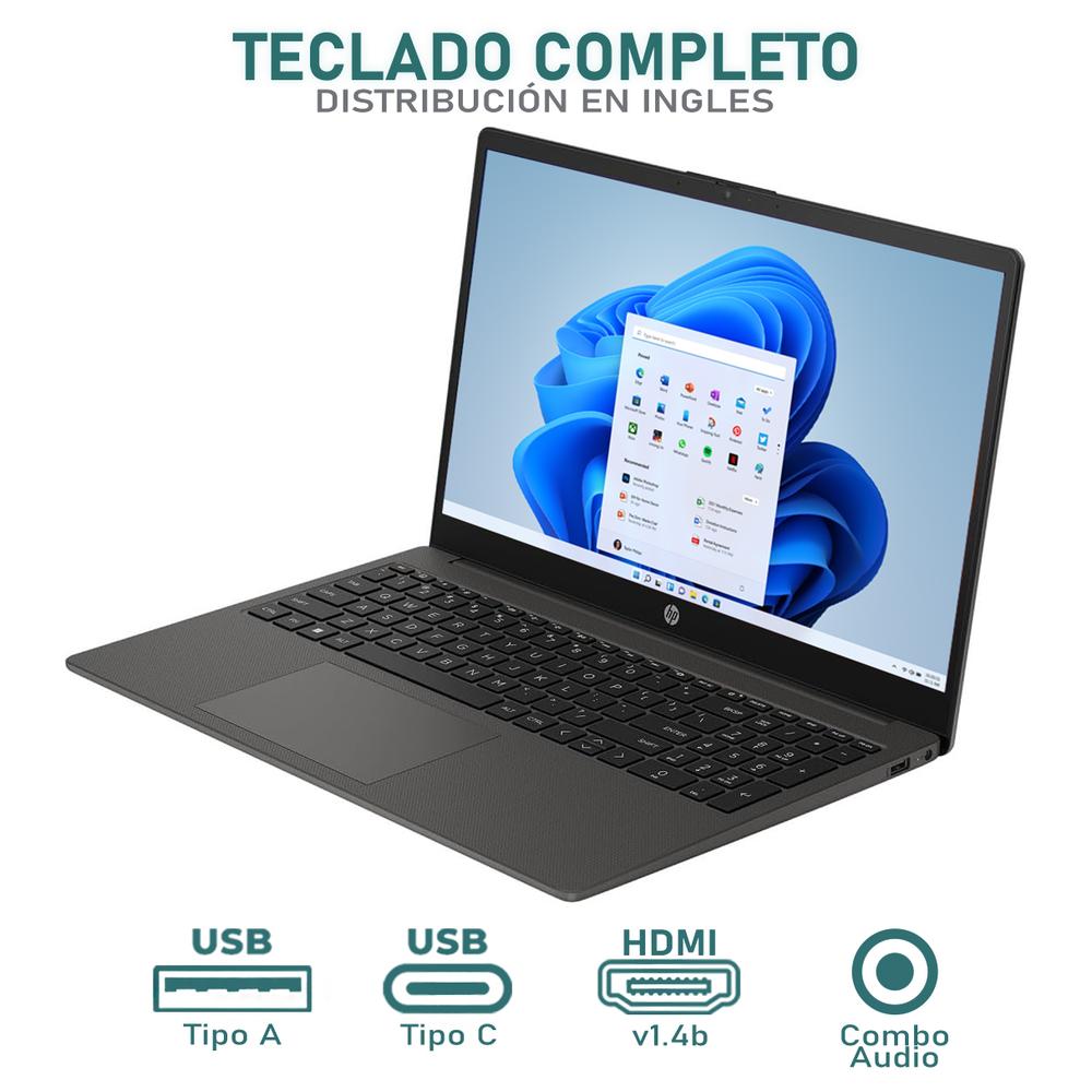 Laptop HP 255 G10 AMD Ryzen 7 7730U 16GB RAM 512GB SSD 15.6" Windows 11 Pro Teclado en Ingles