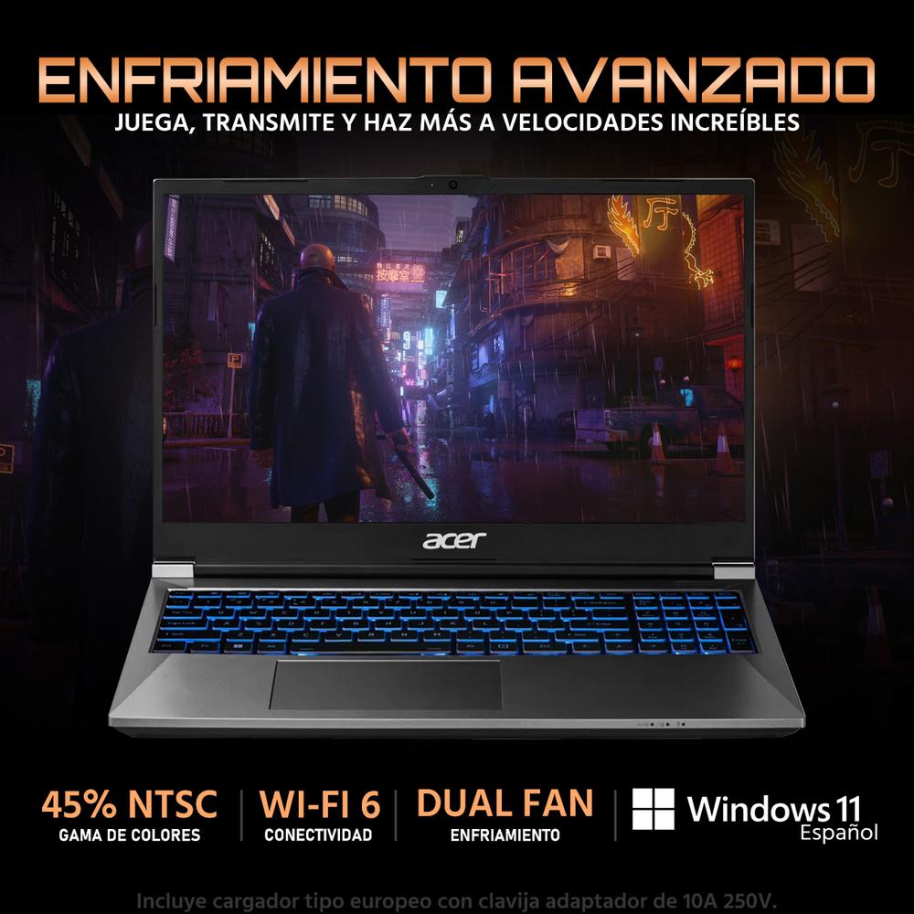 Laptop Gamer ACER ALG NVIDIA GeForce RTX 2050 Intel Core i5 12450H 32GB RAM 750GB SSD 15.6" Windows 11 Home Teclado en Ingles