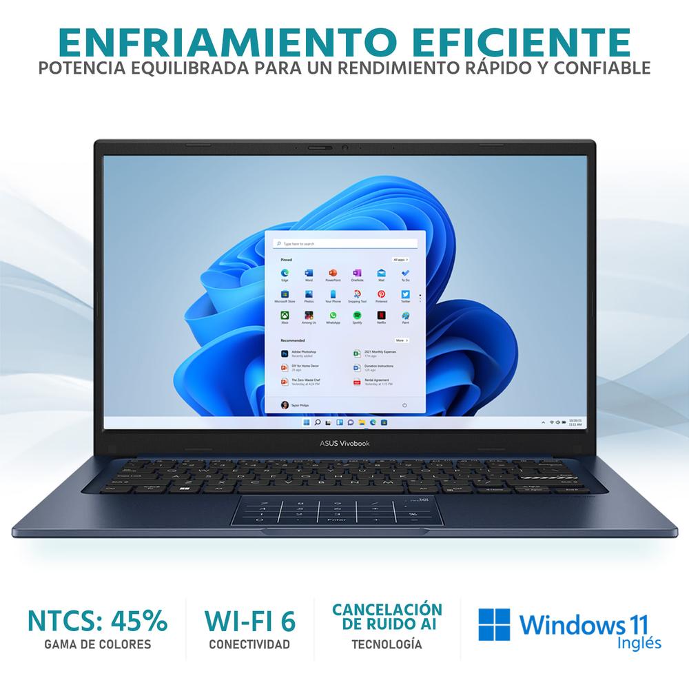 Laptop ASUS Vivobook 14 Intel Core i7 1355U 12GB RAM 512GB SSD 14" Windows 11 Home Teclado en Ingles