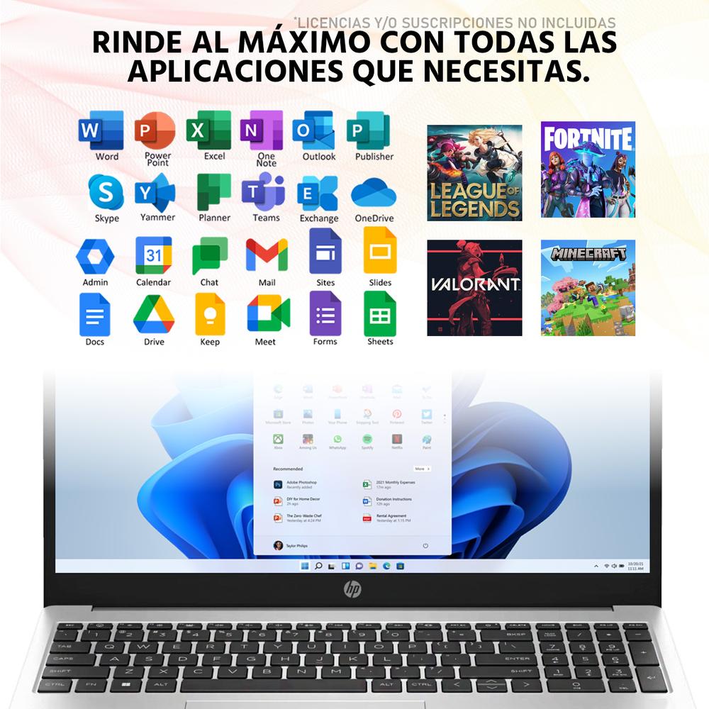Laptop HP 255 G10 AMD Ryzen 5 7530U 16GB RAM 512GB SSD 15.6" Windows 11 Home Teclado en Español