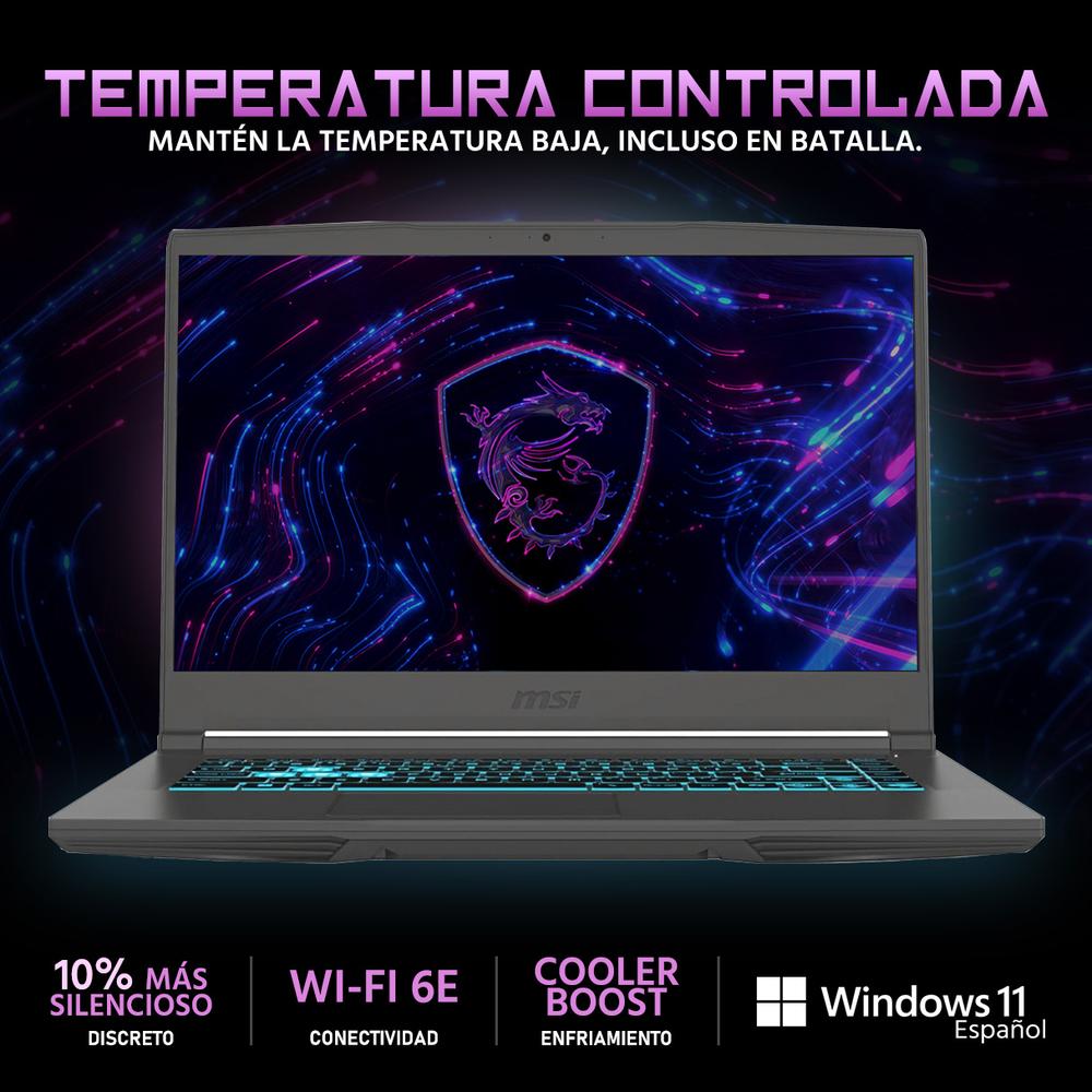 Laptop Gamer MSI Thin 15 NVIDIA GeForce RTX 4050 Intel Core i5 13420H 16GB RAM 1.5TB SSD 15.6" Windows 11 Home Teclado en Ingles
